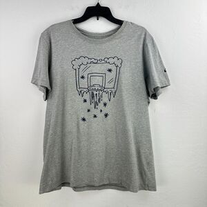 Nike Air Tshirt Mens XL Gray Heather Basketball Hoop Net Frozen Icicles Snow‎